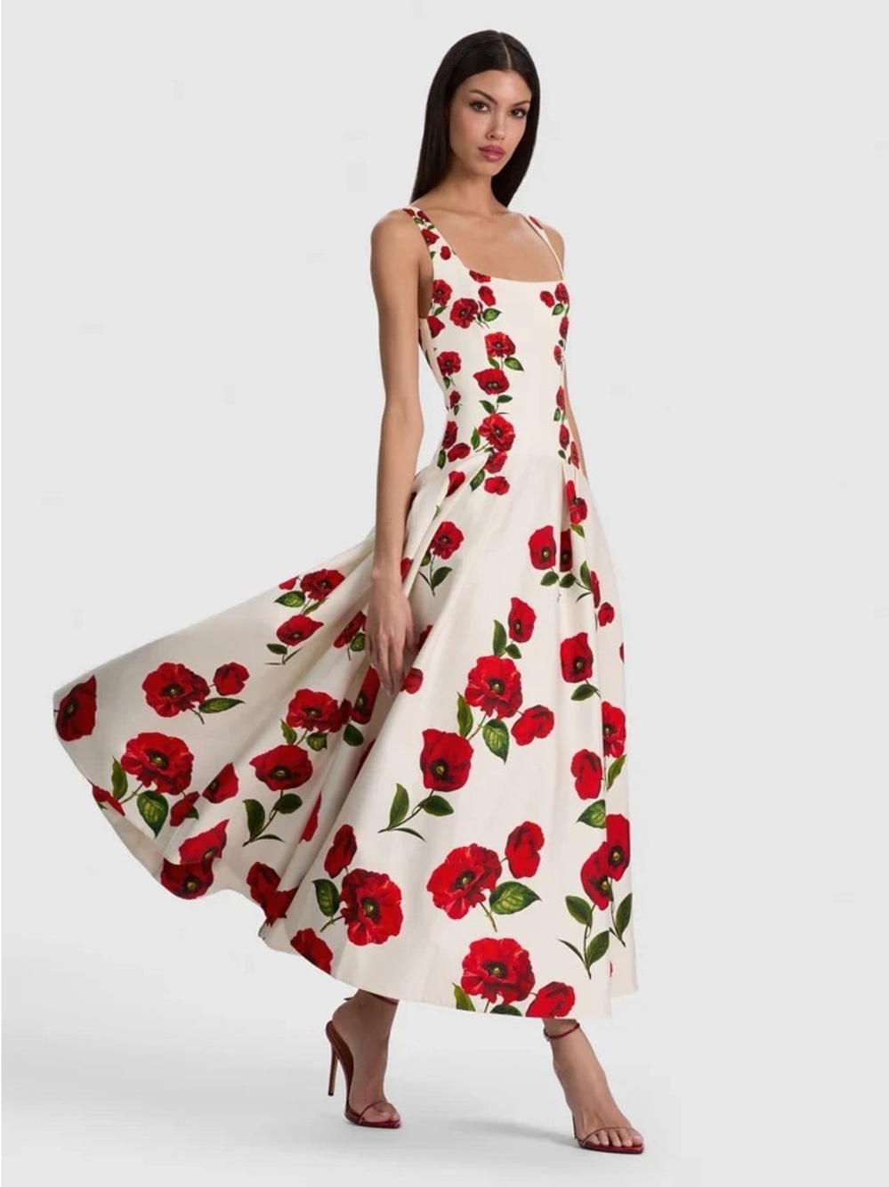 Alice + Olivia Aldley drop waist midi dress- size 6